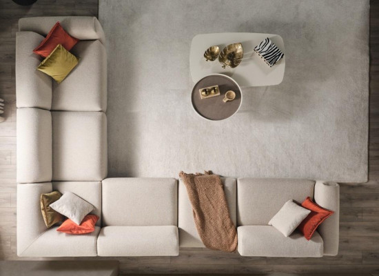 Beige obývací pokoj Sofa Designer rohová sedací souprava L-Form Luxus Couch Polstermöbel