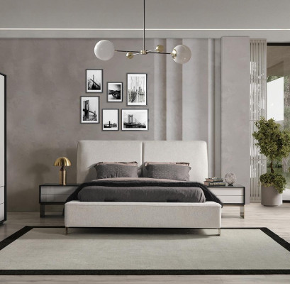 Luxusní ložnice Nastavení Designová manželská postel 2x noční stolky Stylové