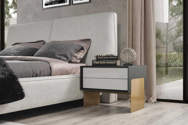 Luxusní ložnice Nastavení Designová manželská postel 2x noční stolky Stylové