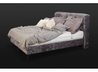 Šedá manželská postel Moderní ložní nábytek Designové textilní postele Nové