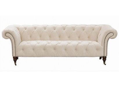 Beige Chesterfield třísedák Moderní design Pohovky Látka Sofa návrhářský nábytek