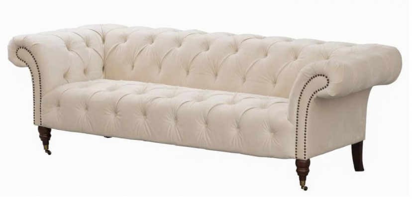 Beige Chesterfield třísedák Moderní design Pohovky Látka Sofa návrhářský nábytek
