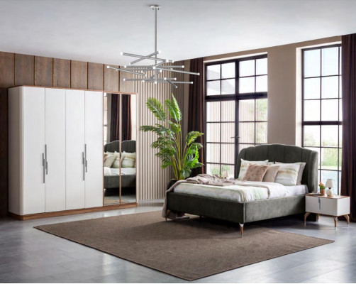 Luxusní ložnice set Luxus kompletní postel 2x noční stolek Moderní 3 kusy Nové