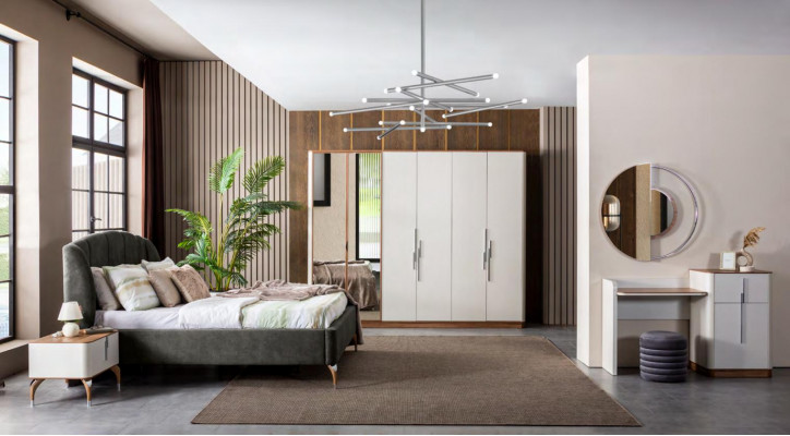 Luxusní ložnice set Luxus kompletní postel 2x noční stolek Moderní 3 kusy Nové