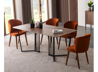 Nerezový jídelní stůl Obývací pokoj Moderní stůl Design Kov Nový