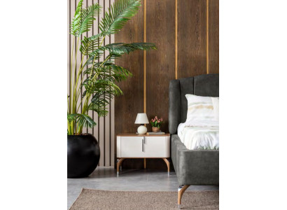 Ložnice luxusní noční stolík Stolík Design Moderní nový Bílý Dřevo