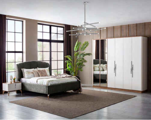 Ložnice luxusní noční stolík Stolík Design Moderní nový Bílý Dřevo