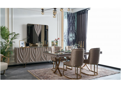 Jídelní stůl s jídelním koutem, jídelním koutem, jídelním stolem, dřevěným hnědým setem 9 kusů předsíňka