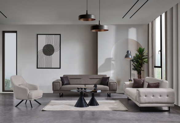 Obývací pokoj Pohovky Kompletní Luxus 2x Třísedák Moderní Křeslo Vybavení