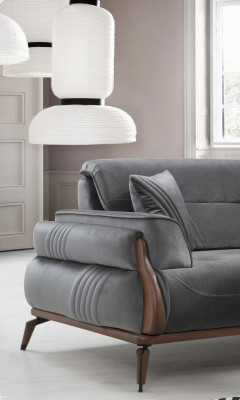 Luxusní čalouněný nábytek - pohovka pro tři osoby, křeslo, obývací pokoj, čalouněné pohovky, designéři.