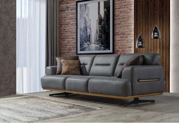 Luxus šedá pohovka gauč třísedadlový čalouněný nábytek obývací pokoj zařízení designer