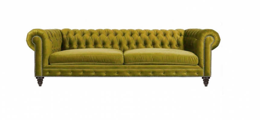 Žlutá obývací pokoj moderní Chesterfield Tříkřídlá Kreativní nábytek Textilie Látka xxl  