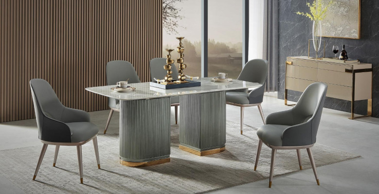 Design Set 6x židle židle čalouněné židle Gastro jídelna kůže Nové křeslo