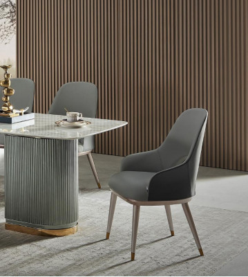 Design Set 6x židle židle čalouněné židle Gastro jídelna kůže Nové křeslo