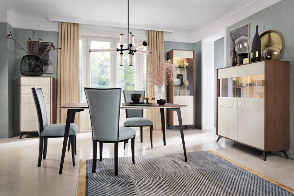 Luxus křeslo set 4x skupina židlí sedadlo polštáře záda židle garnitury masivní dřevo