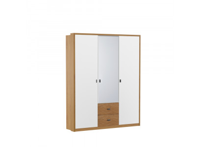 Design šatní skříň do ložnice Moderní skříně dřevo 3 dveře Zrcadlo