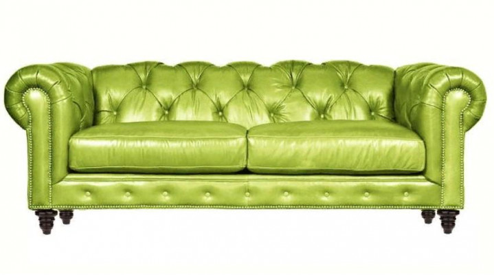Světle hnědá třísedák kožená pohovka Chesterfield designu pro obývací pokoj Chesterfield Nová