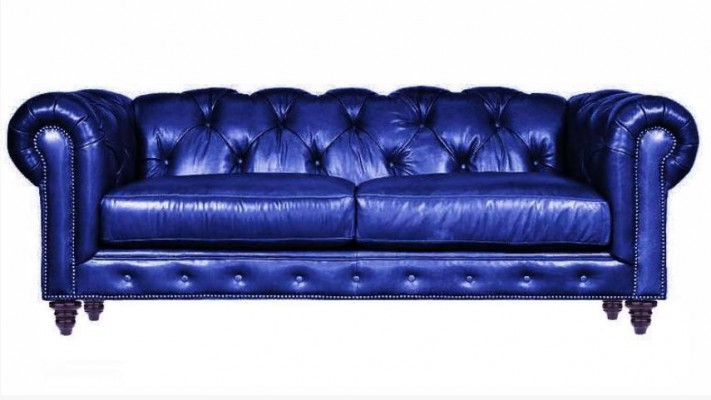 Světle hnědá třísedák kožená pohovka Chesterfield designu pro obývací pokoj Chesterfield Nová