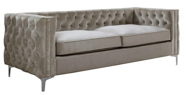 Chesterfield tří  sedák moderní nábytek textilie sametová látková sedací souprava luxusní obývací pokoj