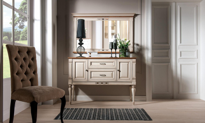 Konsole Sideboard Konsolen stůl Lowboard řeznictví dřevo obývací pokoj komody nové