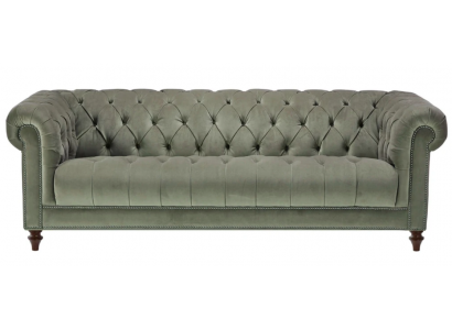 Šedozelená třísedák látková obývací souprava Design Potahová sedací souprava Soupravy Chesterfield