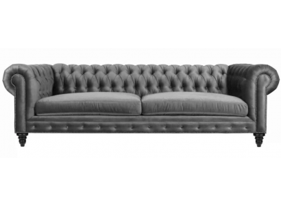 Třímístný Chesterfield Kreativní nábytek Textilní látka Šedá Nový Moderní obývací pokoj