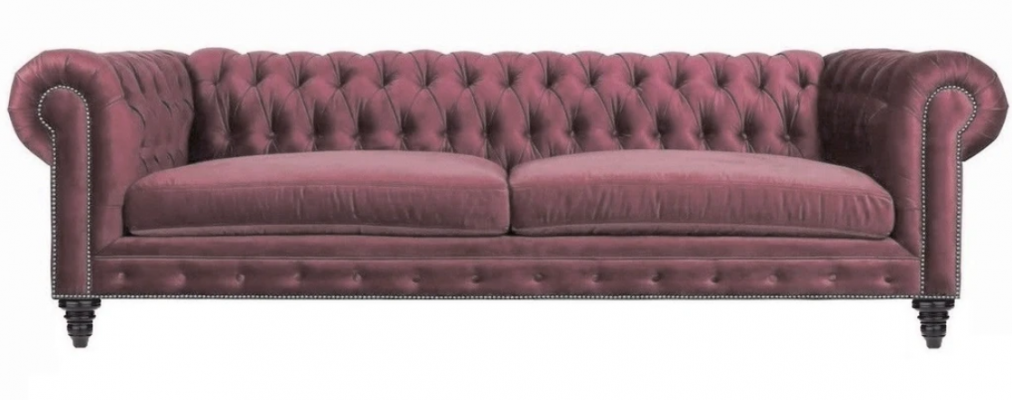 Chesterfield Kreativní nábytek Textilní látka Růžová Pohovka Obývací pokoj Moderní Třímístný