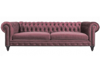 Chesterfield Kreativní nábytek Textilní látka Růžová Pohovka Obývací pokoj Moderní Třímístný