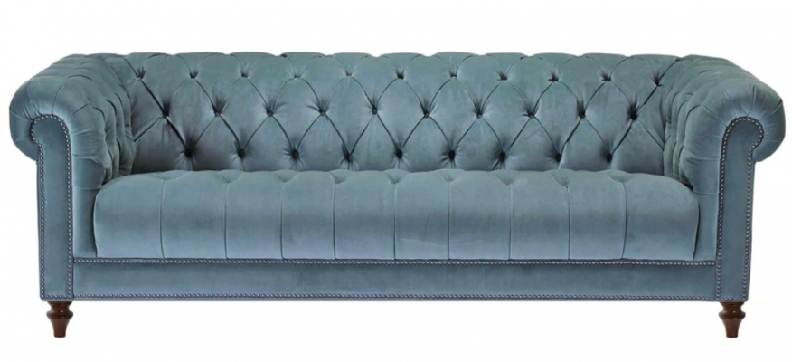 Chesterfield Turkis design pohovka čalouněná pohovka Nový třímístný látka obývací pokoj.