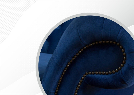 Modrá xxl velká pohovka Couch Chesterfield 265cm Polster Sofas 4 Sitzer