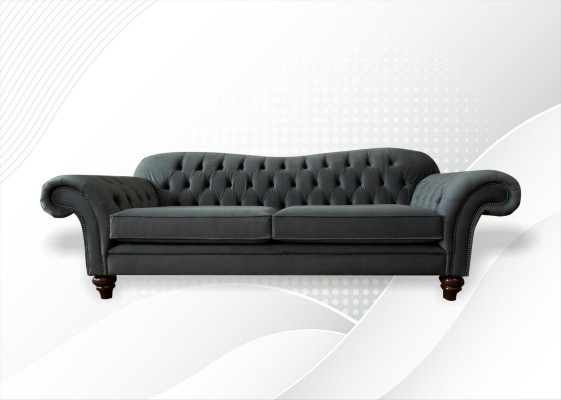 XXL Chesterfield Sofa 4místná pohovka s čalouněným sedacím soupravou z kůže a textilu.