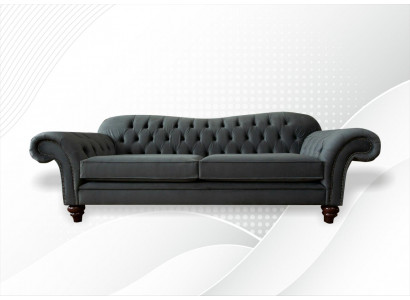 XXL Chesterfield Sofa 4místná pohovka s čalouněným sedacím soupravou z kůže a textilu.