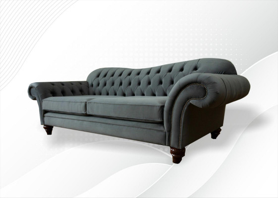 XXL Chesterfield Sofa 4místná pohovka s čalouněným sedacím soupravou z kůže a textilu.