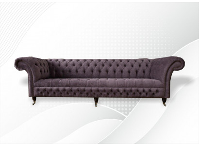 xxl velká pohovka Chesterfield 265 cm čalouněné pohovky 4místná kůže