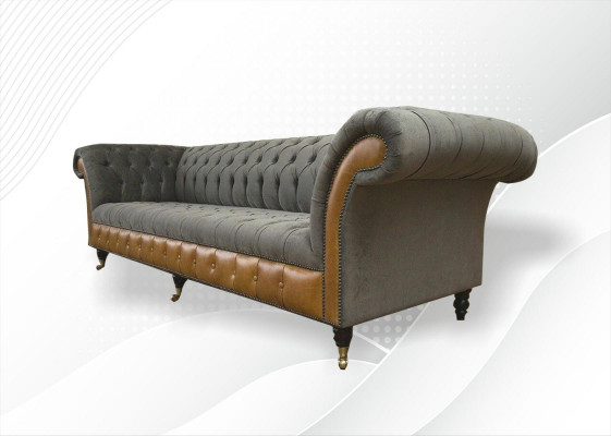xxl Pohovky Chesterfield Polster Design Luxus Sofa 4 Místný Kožený Gauče