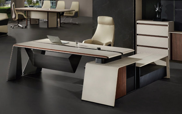 Design kancelářský stůl Stůl Křeslo Vybavení Rohový stůl s židlí 2 kusy.