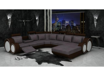 Textilní pohovka s USB XXL obývací souprava látková pohovka Big Polster Sofa U Form Neu