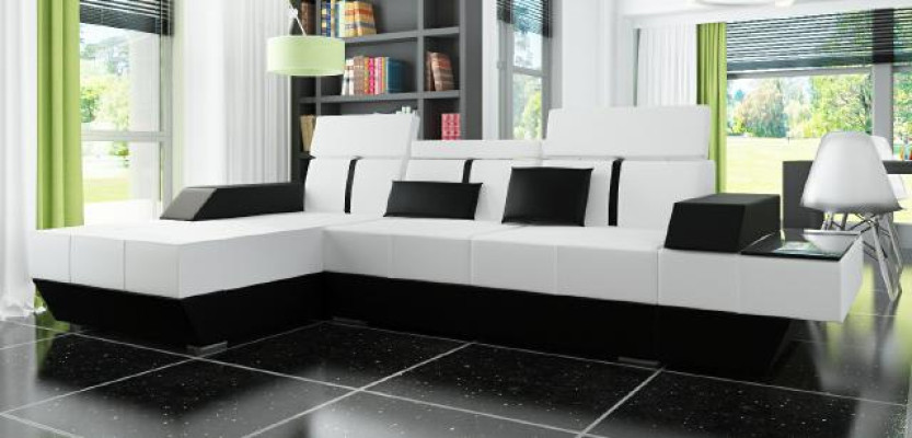 Ledersofa mit USB Sofa Ecksofa Eckcouch Ledercouch Polster Ecke Massanfertigung