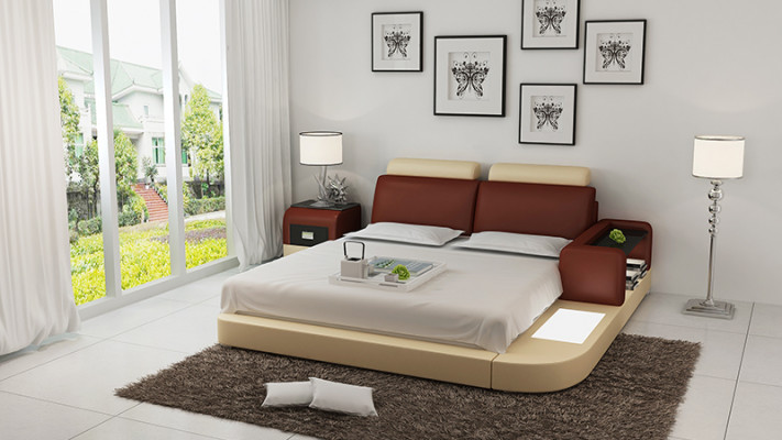 Postel s USB výstupem, postel s polstrováním, luxusní manželská postel, dvoulůžko, manželská postel, postele 140/160/180 cm.