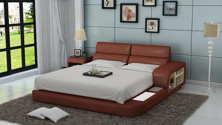 Postel USB polštářová postel Luxusní postel Manželská postel Postele 200x220cm LB8805 Nové