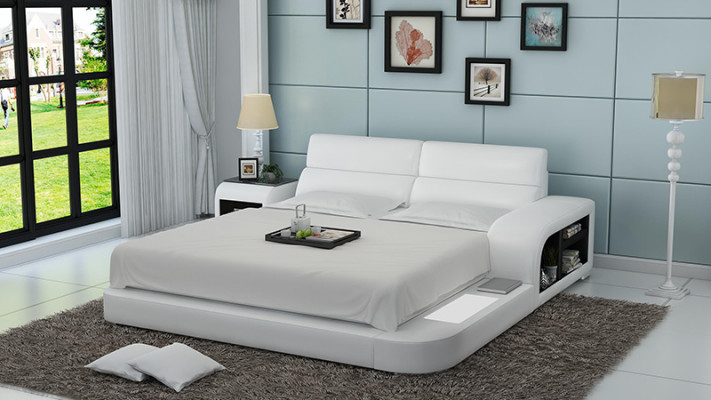 Postel USB polštářová postel Luxusní postel Manželská postel Postele 200x220cm LB8805 Nové