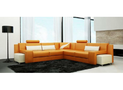 Žijící krajina Polster Ecke Eck Sofa Sitz Couch Garnitur Landschaft Leder V015B