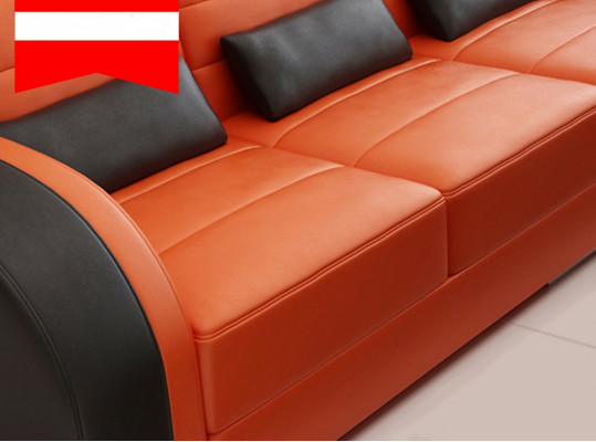 Velká pohovka Sofa Wohnlandschaft Polster Eck Leder Sofa Garnitur Couchen Bergamo