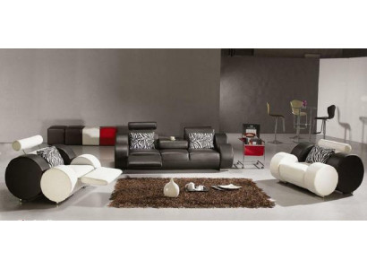 LEDROVÁ SOFA KOŽENÁ POMŮCKA SOUVISÍ 3+2+1 SEDADEL DESIGNOVÁ SOFÁ NOVÁ