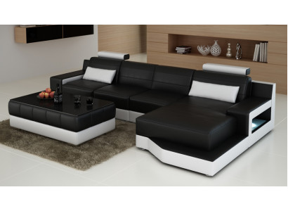 Kožená pohovka Rozkládací sedací souprava Koutová sedací souprava Moderní Koutová sestava Dekor Design