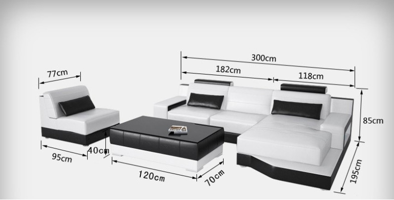 Kožená pohovka Rozkládací sedací souprava Koutová sedací souprava Moderní Koutová sestava Dekor Design