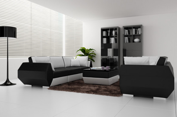 Kožená pohovka sedací souprava 3+3 místa Nábytek moderního designu.