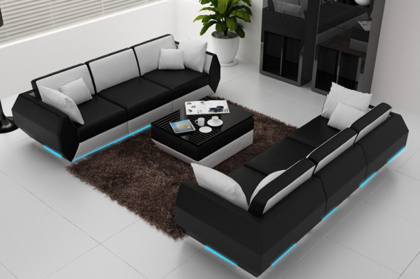 Kožená pohovka sedací souprava 3+3 místa Nábytek moderního designu.