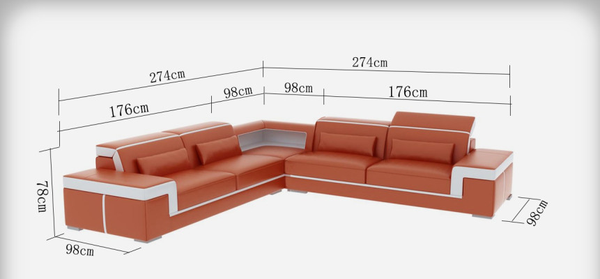 Kožená pohovka Narozenina obývací stěna Rohová pohovka Rozkládací sada Design Moderní Pohovka G8020B