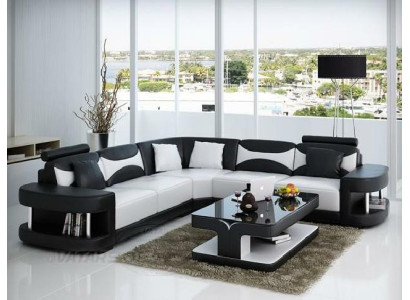 Wohnlandschaft Polster Ecke Eck Sofa Couch Garnitur Landschaft Leder Textil Neu!
